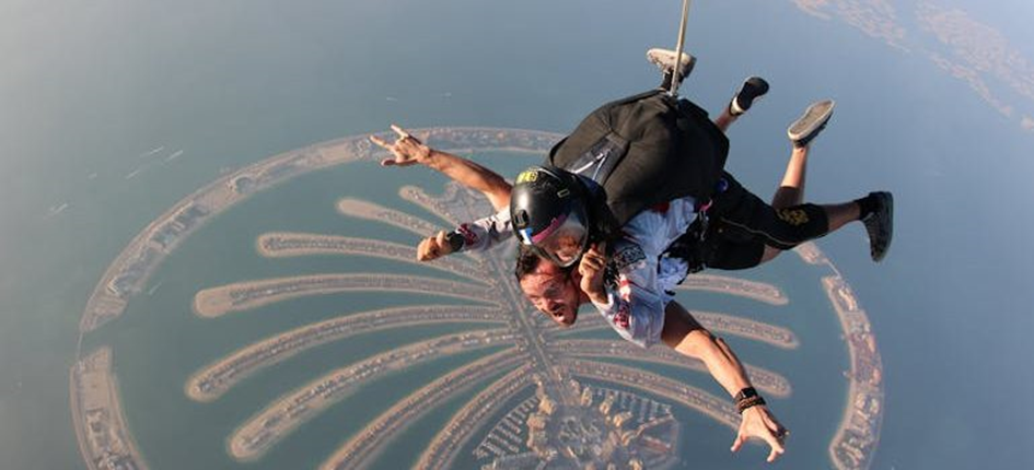 a person skydiving