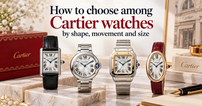How to choose among Cartier watches by shape, movement and size